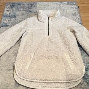Abercrombie & Fitch White Sherpa Hoodie